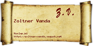 Zoltner Vanda névjegykártya